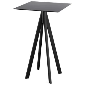 Infinity statafel zwart frame + Zwart HPL tafelblad 70x70cm Aanbieding