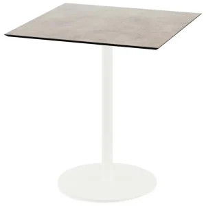 Urban terrastafel wit frame + Moonstone HPL tafelblad 70x70cm Koopje