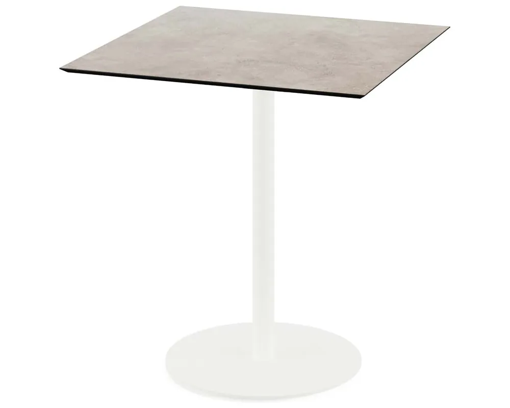Urban terrastafel wit frame + Moonstone HPL tafelblad 70x70cm Koopje