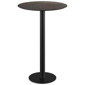 Urban statafel zwart frame + Riverwashed Wood HPL tafelblad Ø70cm Direct Beschikbaar