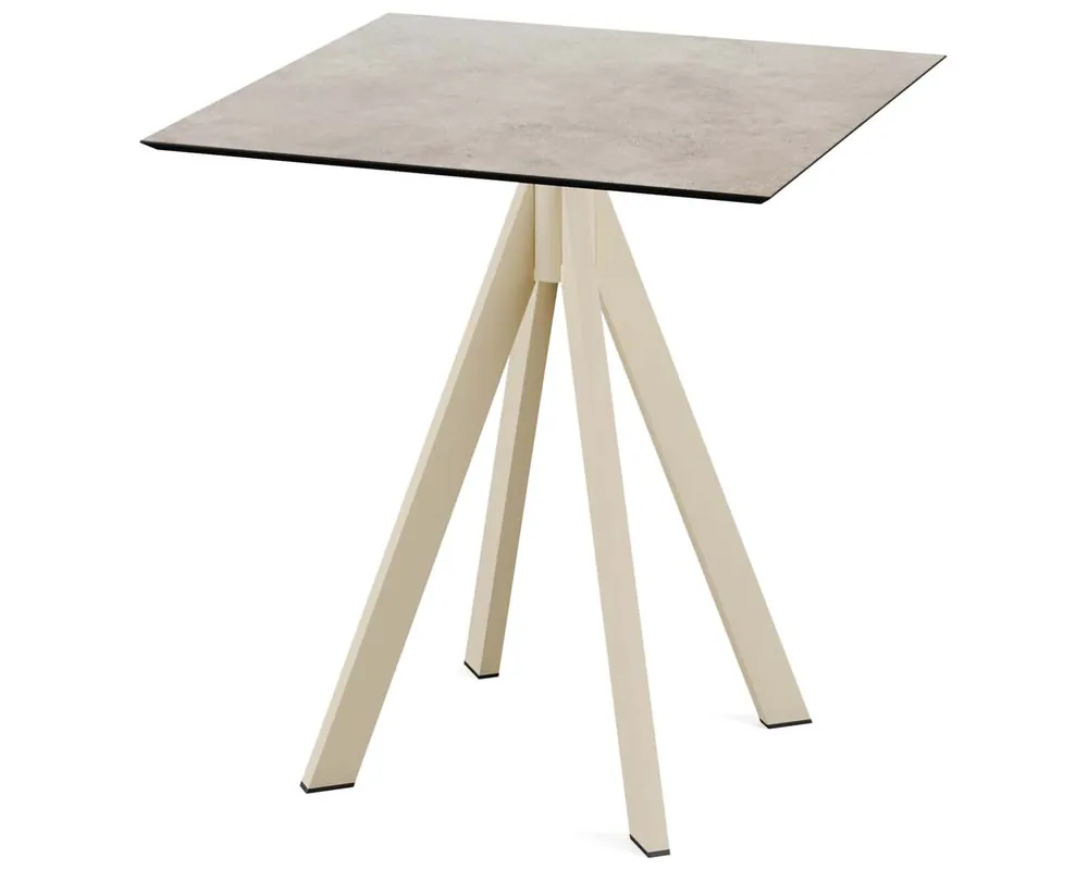 Infinity terrastafel zand frame + Moonstone HPL tafelblad tafelblad 70x70cm Must-Have