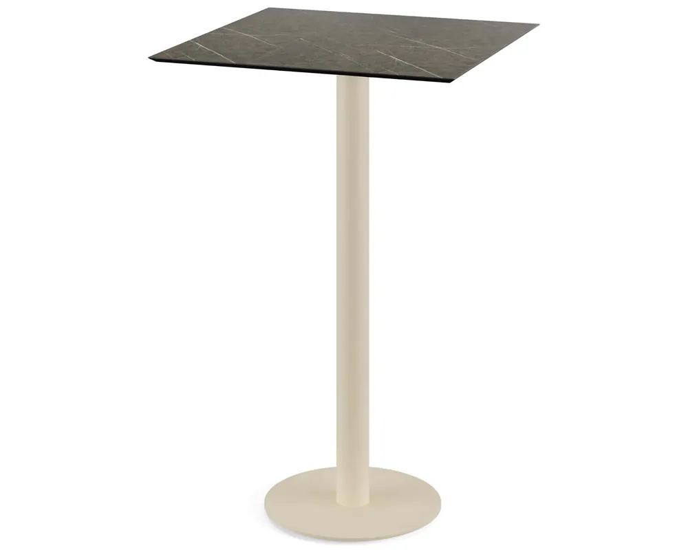 Superprijs Urban statafel zand frame + Midnight Marble HPL tafelblad 70x70cm
