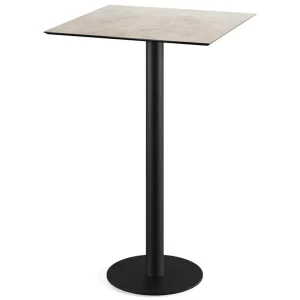 Urban statafel zwart frame + Moonstone HPL tafelblad 70x70cm Beperkte Voorraad
