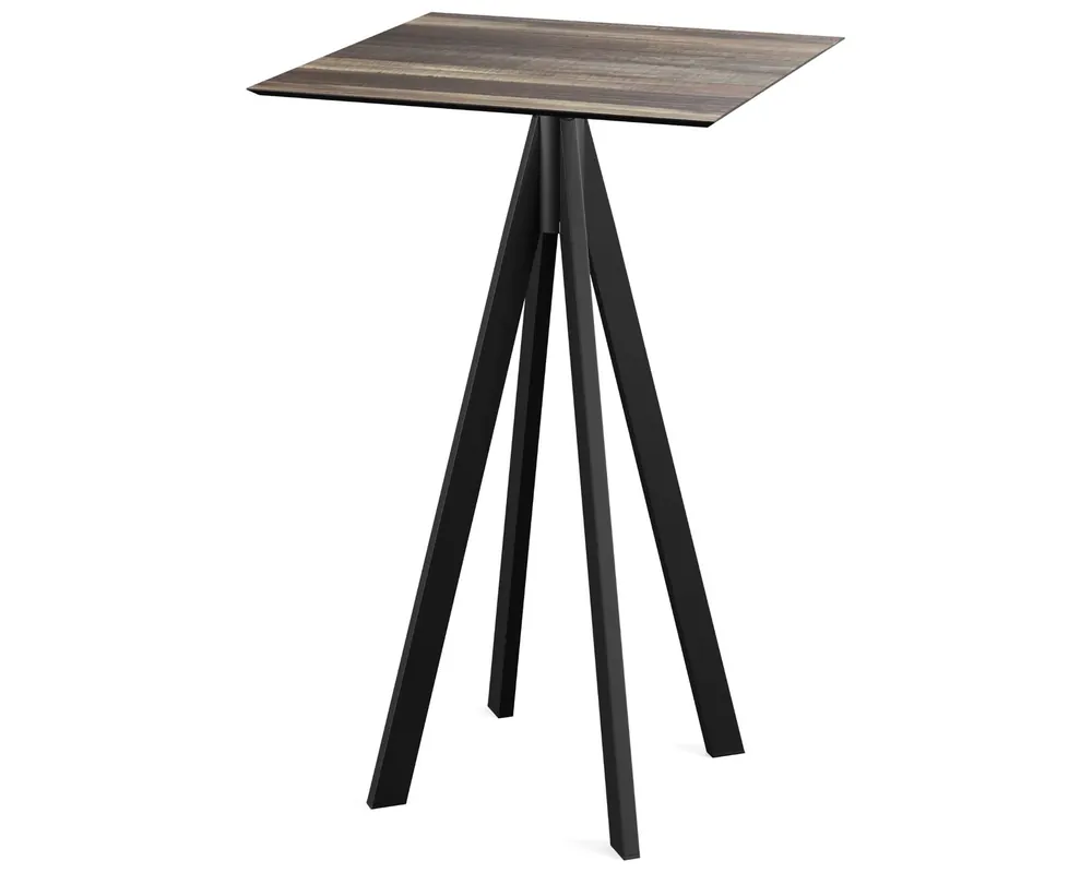 Infinity statafel zwart frame + Tropical Wood HPL tafelblad 70x70cm Koop Vandaag