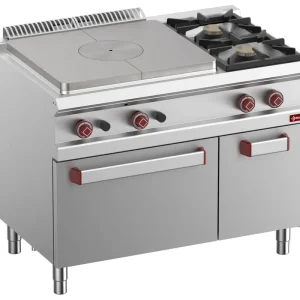 Finale Uitverkoop Doorkookplaat met 2 gasbranders - Gasoven 2/1GN - 1100x730x(h)920mm