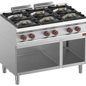 Hoge Kwaliteit Gasfornuis met 6 branders en open kast - 1100x700x(h)920mm