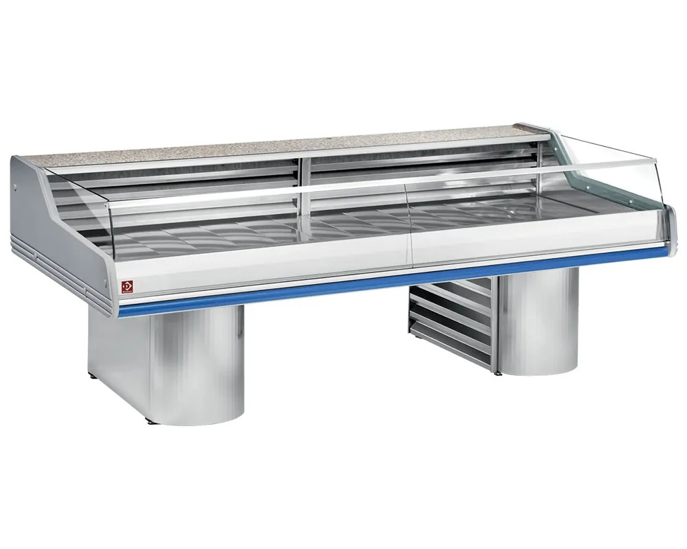 Direct Beschikbaar Gekoelde toonbank self-service - Blauwe bies - 2500x1195x(h)1000mm