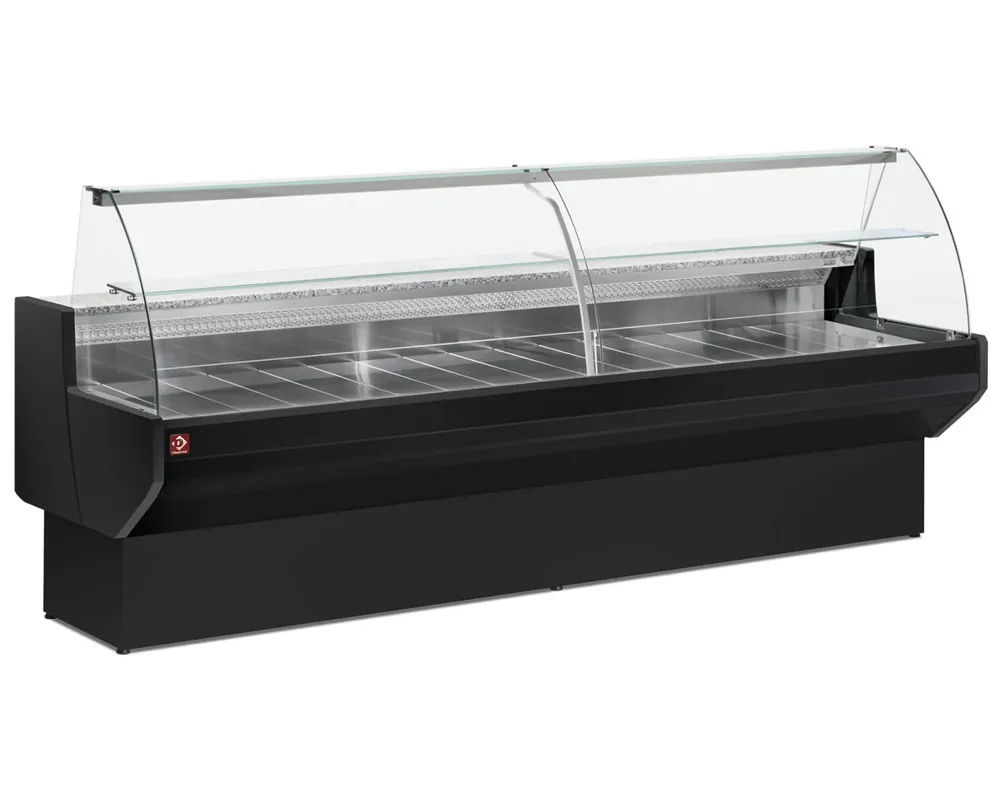 Direct Beschikbaar Koeltoonbank geforceerd met gebogen ruit - Met reserve - 2000x910x(h)1280mm