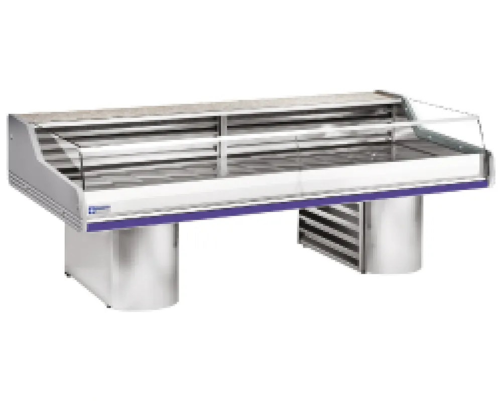 Gekoelde toonbank self-service - Blauwe bies - 3500x1195x(h)1000mm Finale Uitverkoop