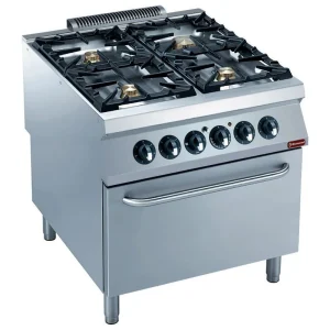 Gasfornuis 4 branders - Elektrische oven 2/1GN Speciale Aanbieding