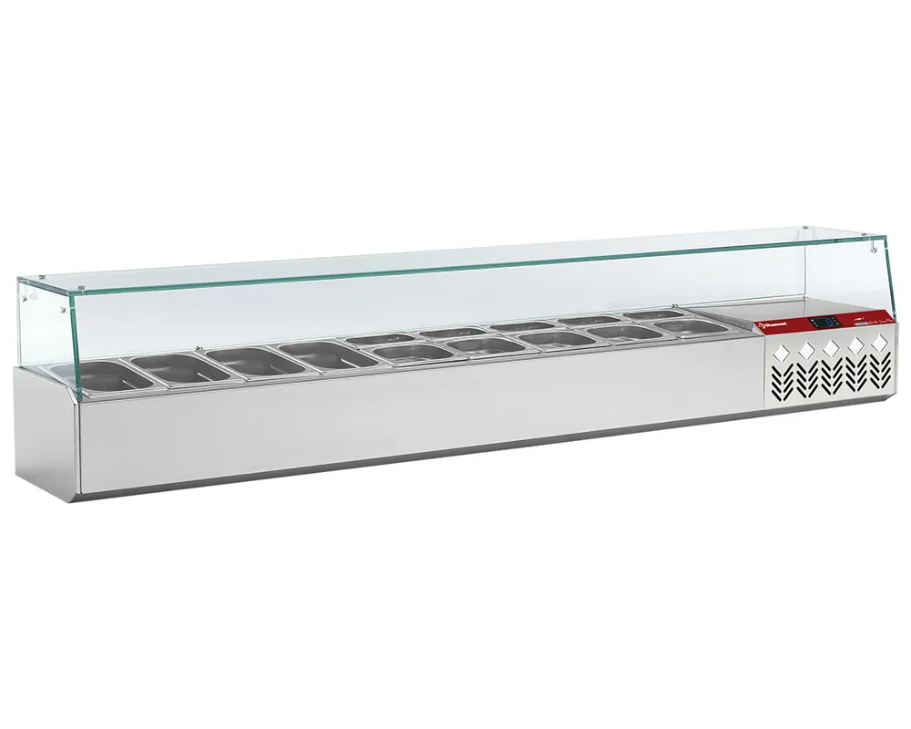 Beperkt Aanbod Opzetkoelvitrine 9x 1/4GN - 2020x384x(h)401mm