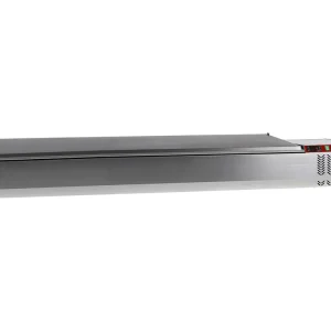 Direct Beschikbaar Gekoelde opzetvitrine 9x GN1/3-150 mm, met R.V.S. deksel - 2000x395x(h)282mm