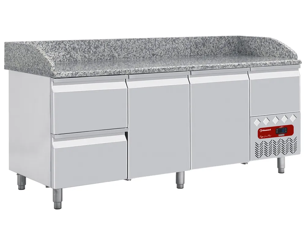Bestseller Pizzawerkbank 2 deurs + 2 neutrale lades - 2020x800x(h)1485mm
