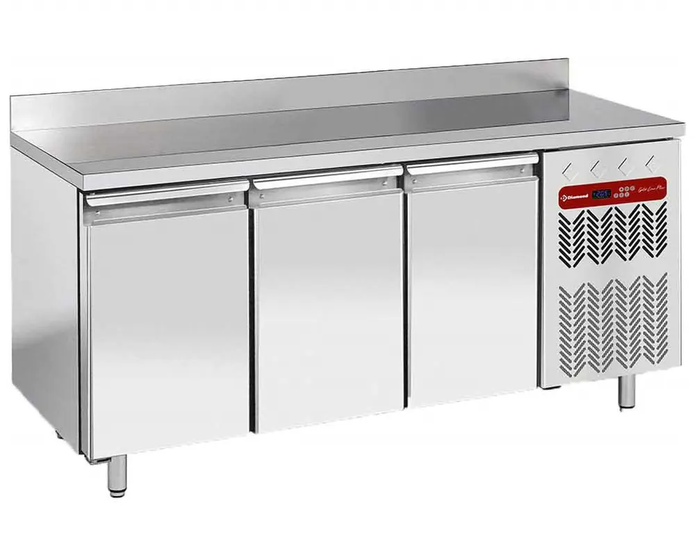 Koelwerkbank 3 deuren 1/1GN - Met spatrand Must-Have