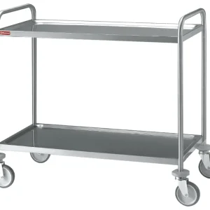 Gecertificeerd RVS serveerwagen 2 niveaus - 800x500x(h)960mm