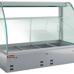 Finale Uitverkoop Verwarmde vitrine met bevochtiger 2x 1/1GN