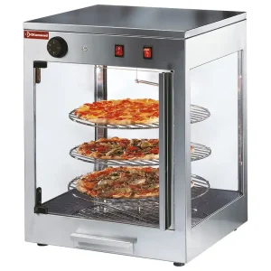 Koop Vandaag Verwarmde draaiende vitrine - 3 plateaus Ø380mm