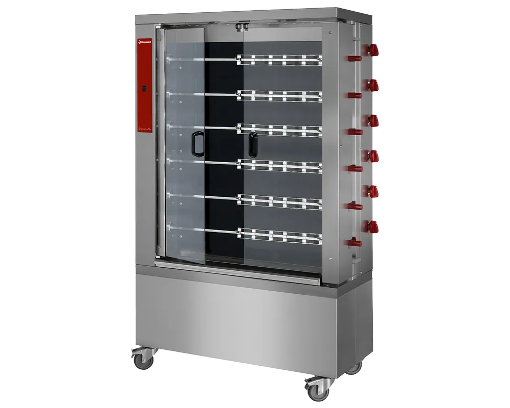 Finale Uitverkoop Vitrokeramische kippengrill - 6 spitten (36 kippen)