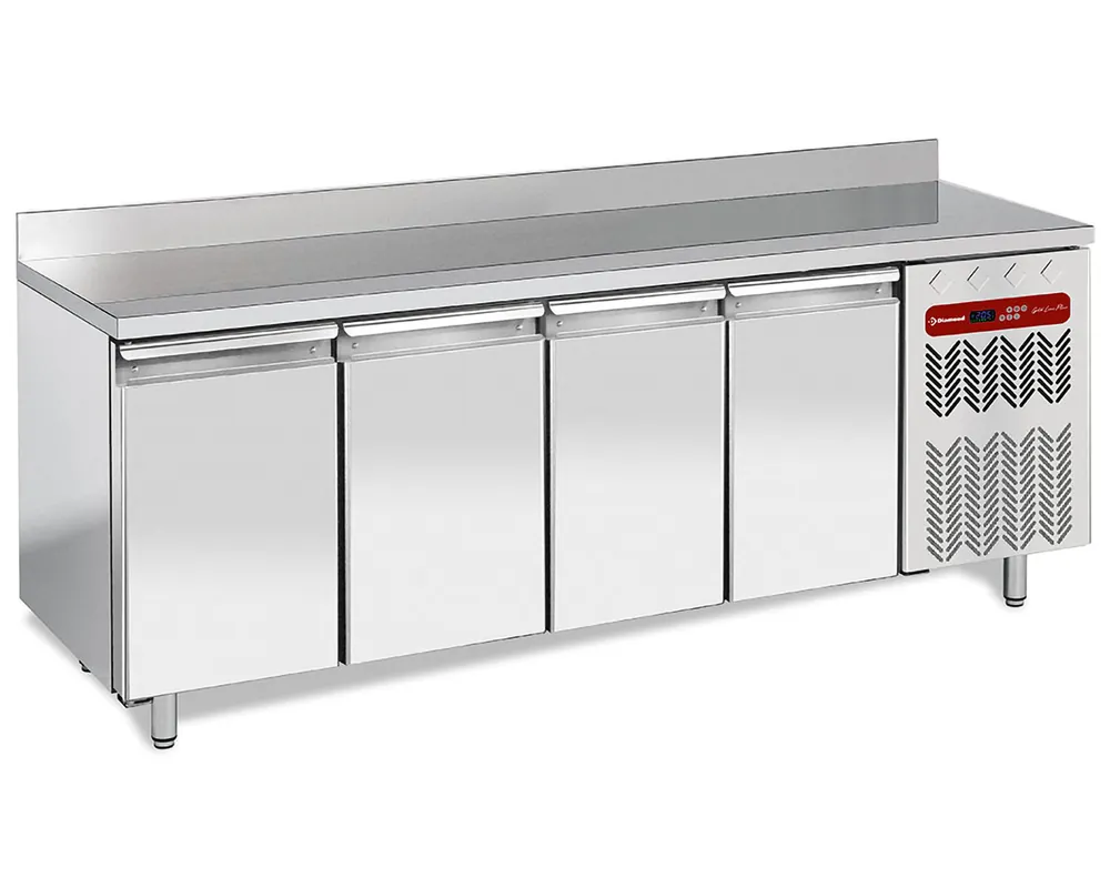 Uitverkoop Vrieswerkbank 4 deuren 1/1GN - Met spatrand