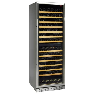 Wijnkast vitrine, geventileerd, roestvrijstalen deur, 470 Lt., 2 T° - ZWART - 595x720x(h)1767mm Weekendaanbieding