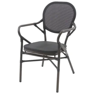 Tango bistrostoel - Textiel - Wengé/zwart mesh Veilige Betaling