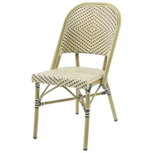 Snelle Levering Paris bistrostoel - Rotan - Bamboo wit/zwart