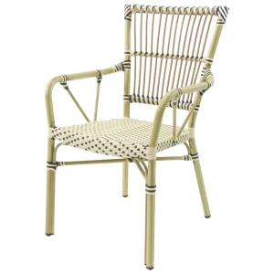 James bistrostoel - Rotan - Bamboo wit/zwart Must-Have