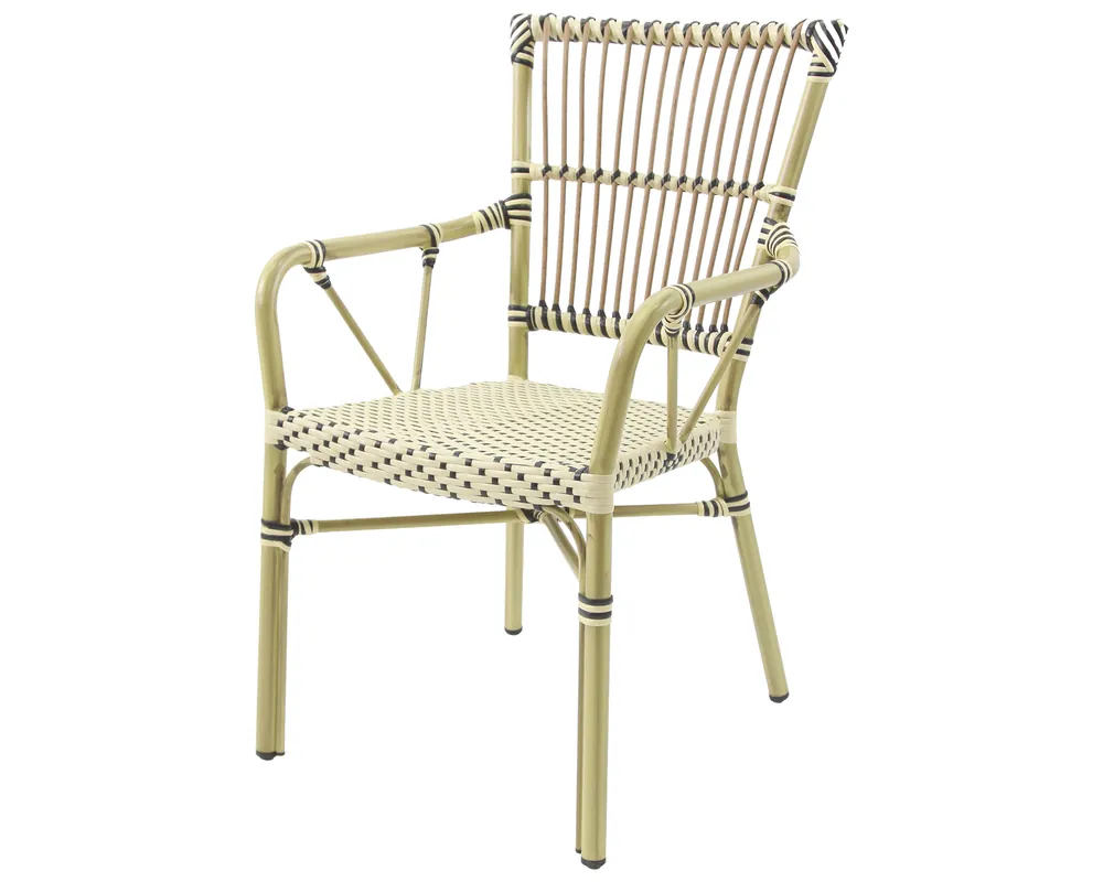James bistrostoel - Rotan - Bamboo wit/zwart Must-Have