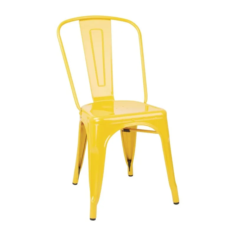 Actieprijs Bolero Bistro stalen bijzetstoelen geel (4 stuks)