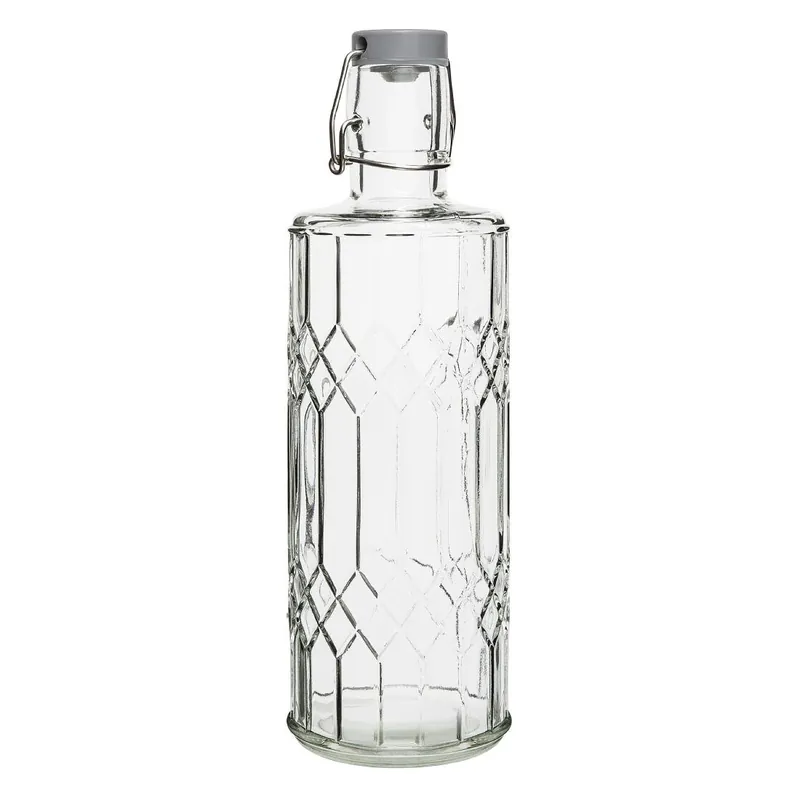 Olympia geo glazen waterfles met stop 1 liter (6 stuks) Koop Vandaag