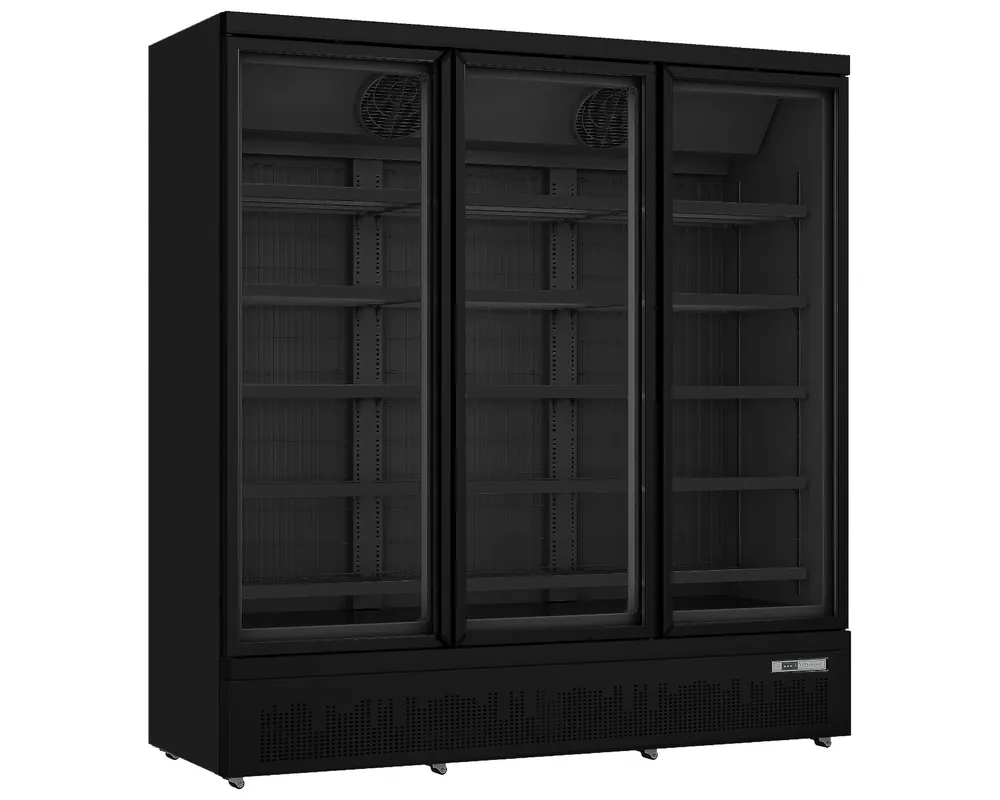 Display vrieskast zwart - 3 deuren - Binnenkant zwart - 1090L Beperkt Aanbod