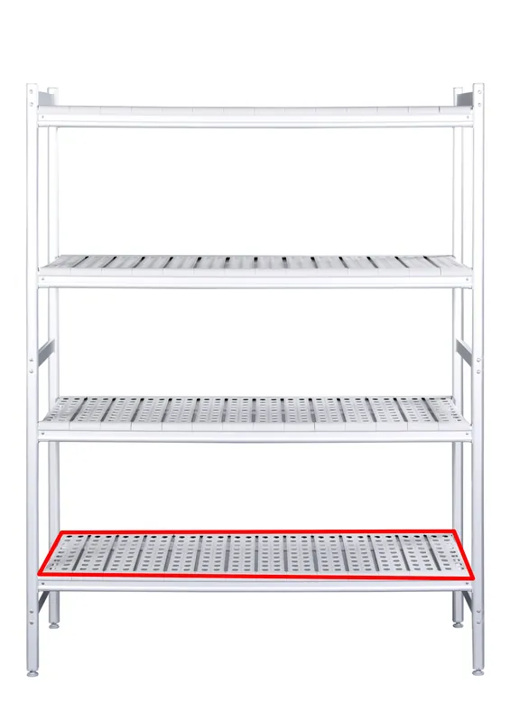 Uitverkoop SARO Aluminium plank met kunststof roosters 373x1682mm