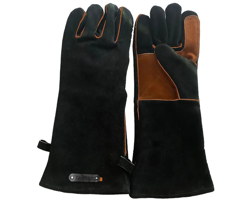 Alleen Vandaag BBQ handschoen - Suede - Zwart/cognac