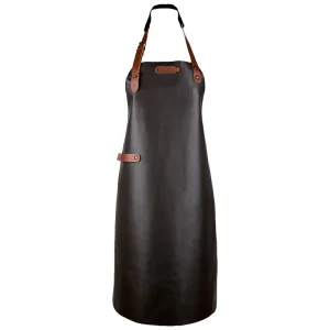 Leren schort 89cm - Nekband - Bruin Korting