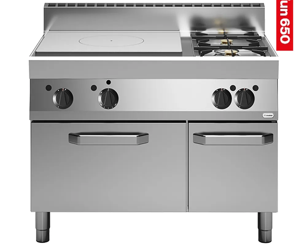 Tijdelijk Beschikbaar Modular doorkookplaat - Met gasoven en 2 kookpitten - Aardgas - 65x110cm