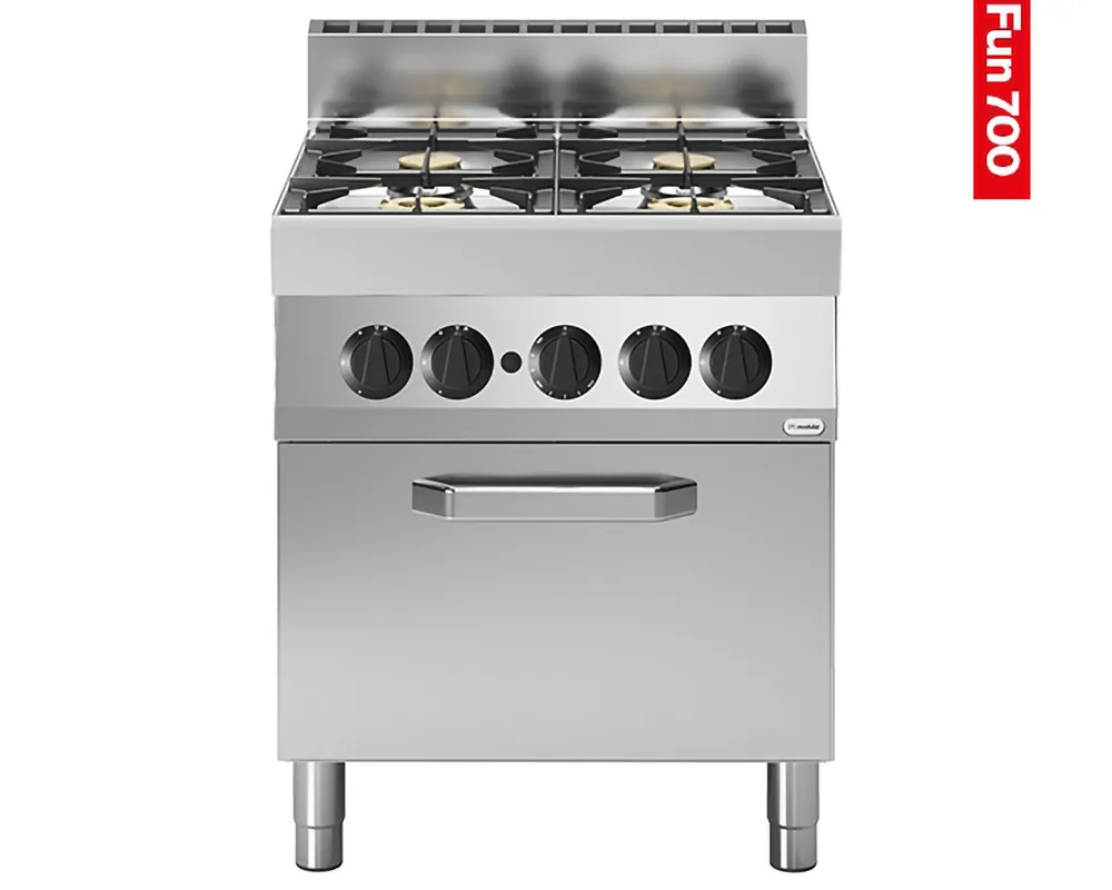 Hoge Kwaliteit Fornuis met oven Modular - 4-pits - Aardgas - 70x70x99cm