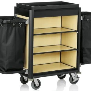 Dagaanbieding Huishoudwagen - aluminium en MDF houtlook - 41 kg