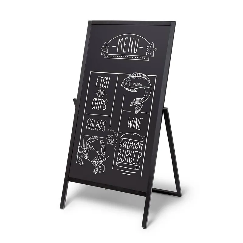 Actieprijs Houten A-bord Flip 55 x 105 cm Zwart