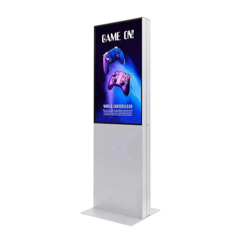 Digitale Smart Line Totem Dubbelzijdig Met 50" Samsung Scherm Wit Betaalbaar
