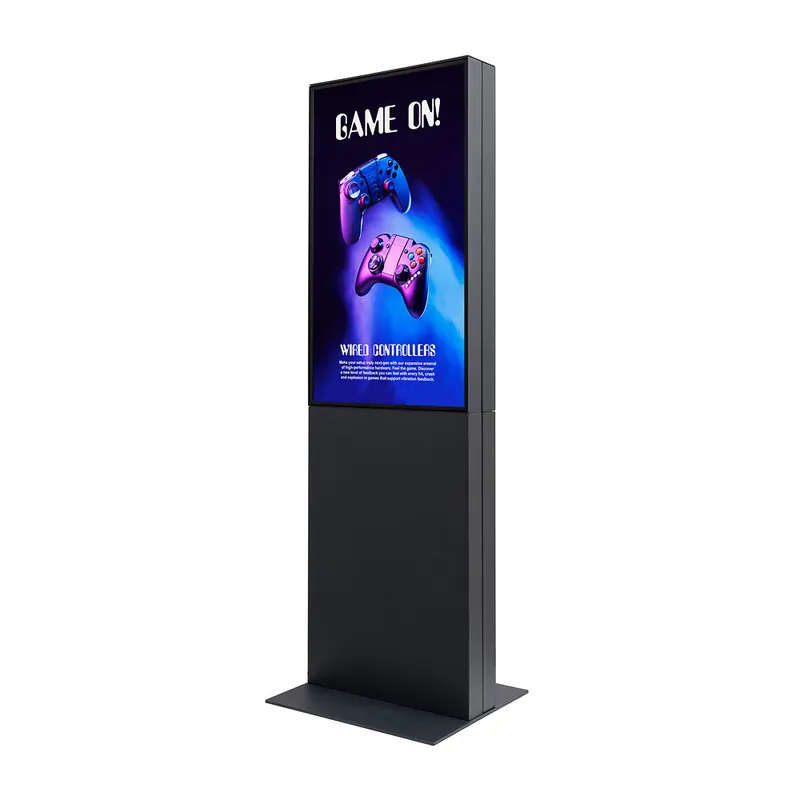 Digitale Smart Line Totem Dubbelzijdig Met 50" Samsung Scherm Zwart Populair