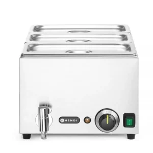 Lage Prijs Ranger Set: Bain-marie met afvoerkraan + 3x GN 1/3 en deksel - GN 1/1 - 230V/1000W - 604x332x(H)242mm