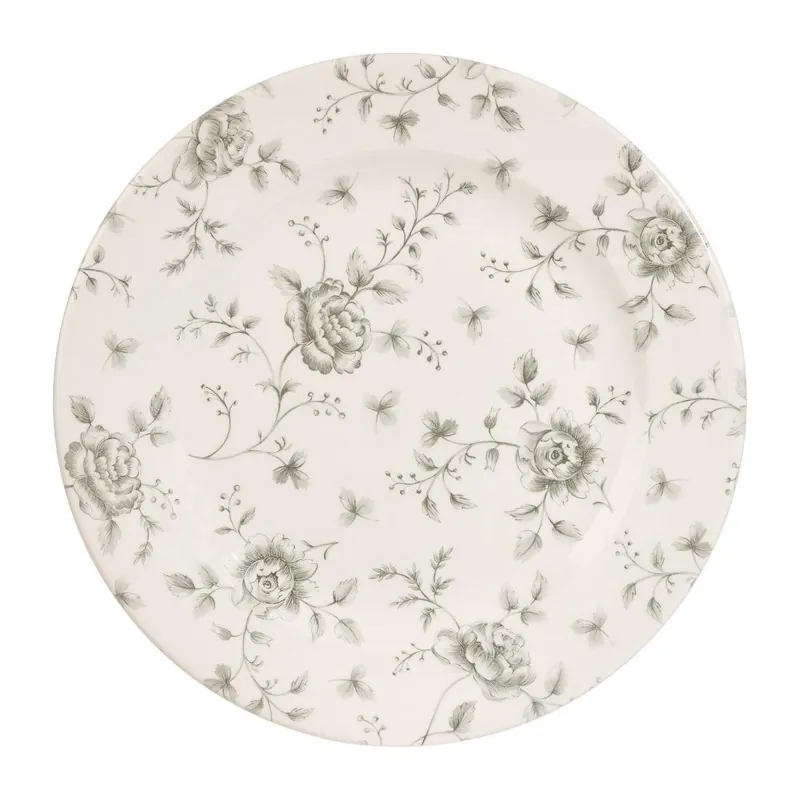 Churchill Rose Chintz Grey bord 27.6 cm pak van 6 Meest Verkocht