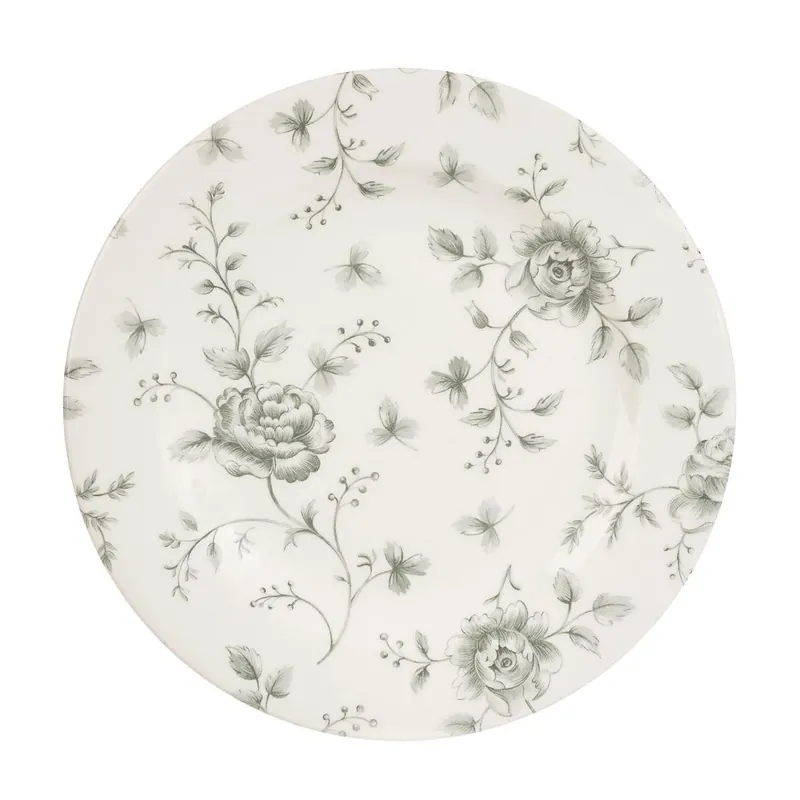 Aanbieding Churchill Rose Chintz Grey bord 21 cm pak van 6