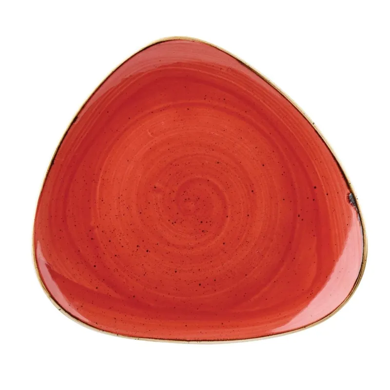 Populair Churchill Stonecast Berry Red Lotus bord pak van 12