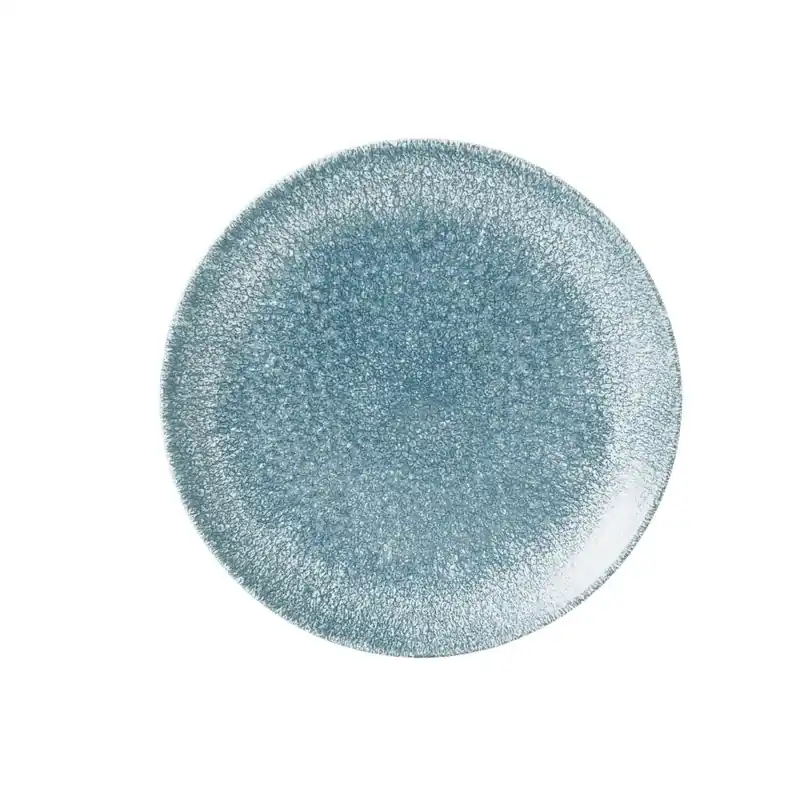Uitverkoop Churchill Raku Topaz Blue Evolve coupe bord 22 cm pak van 12