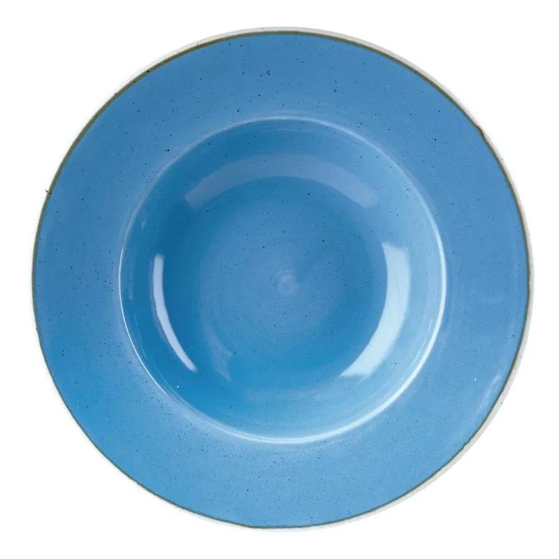 Churchill Stonecast Cornflower Blue kom met brede rand Large 27.69 cm pak van 12 Actieprijs