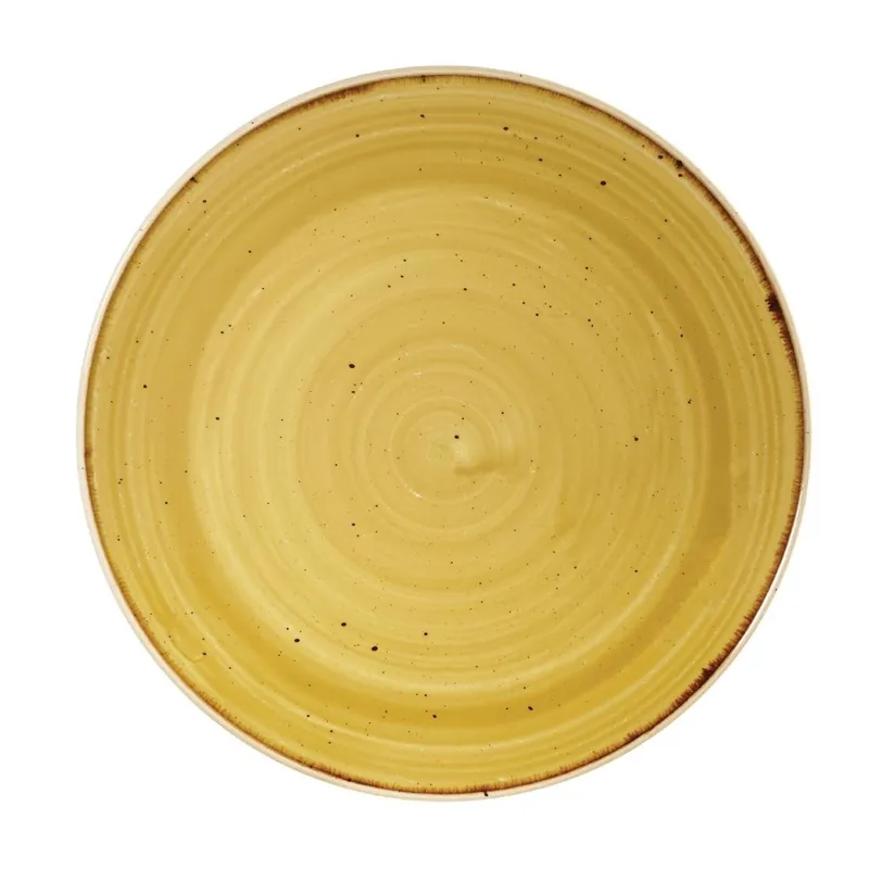 Seizoensaanbieding Churchill Stonecast Mustard Lotus Evolve coupe bord 21.7 cm pak van 12