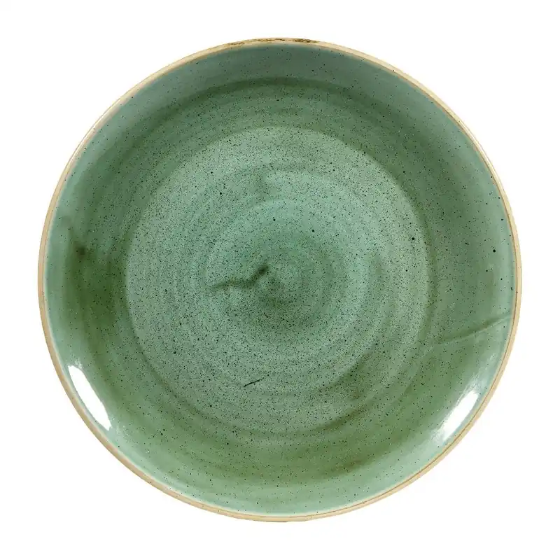 Churchill Stonecast Samphire Green Evolve coupe bord 26 cm pak van 12 Gecertificeerd
