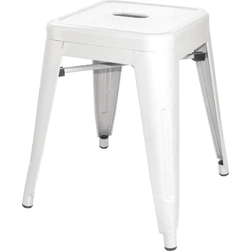 Premium Bolero bistro stalen lage kruk wit (4 stuks)