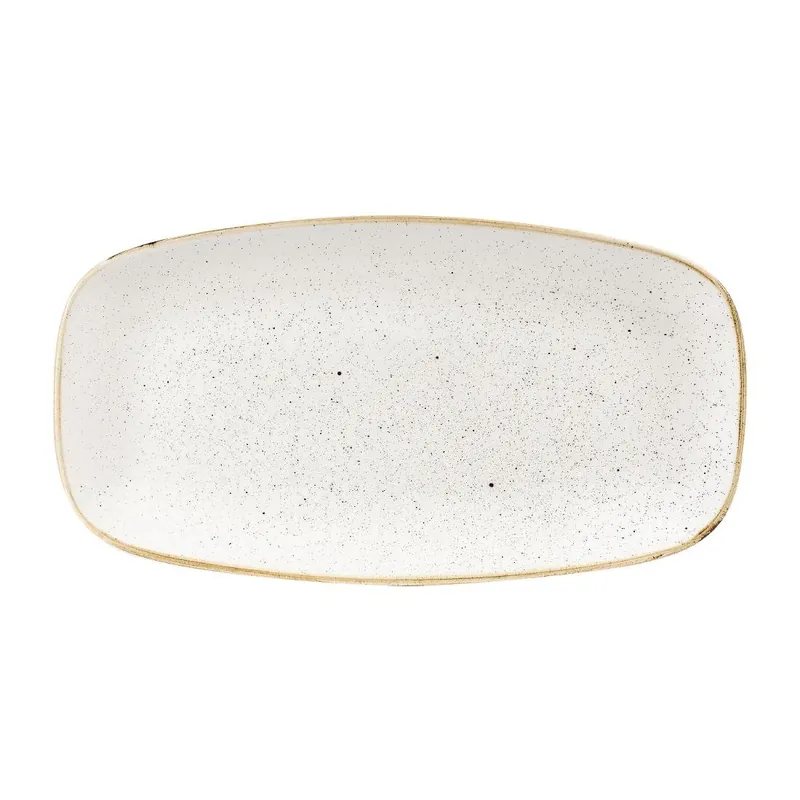 Churchill Stonecast Barley White chefs ovaal bord 35.2 x 18.7 cm pak van 6 Snelle Levering